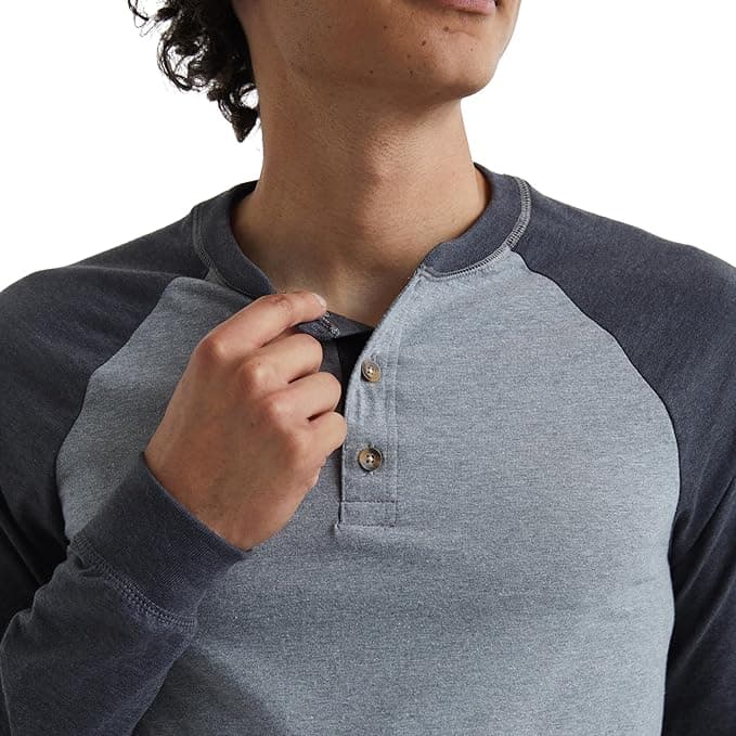 Hanes Mens Long Sleeve Beefy Henley Shirt - alternate view